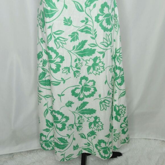 Draper James RSVP Linen Blend Floral Ruffled Neck Midi Dress Size 14 - Picture 4 of 13